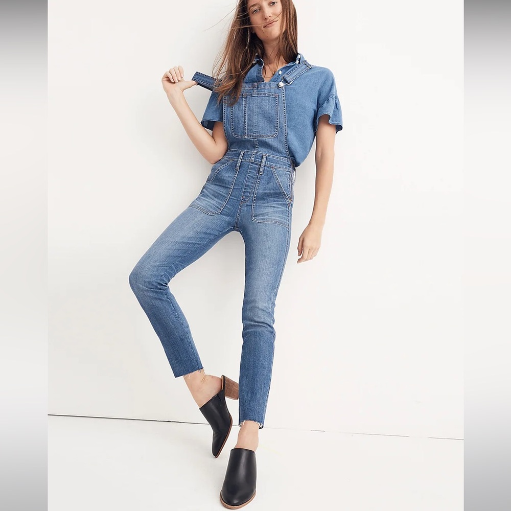Madewell Skinny Overalls in Kemp Wash G1205 Medium‎ Blue